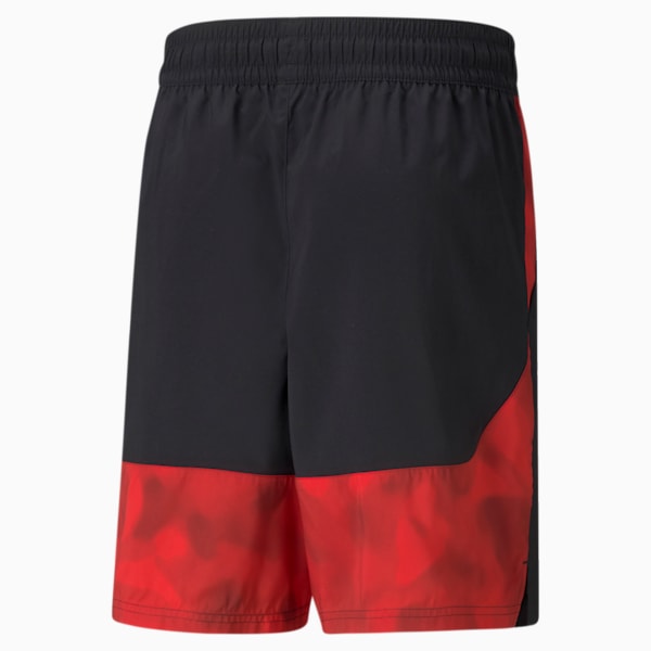 Traini All Over Print 8" Woven Men's Shorts, Puma Black-IntenseRed AOP Q3, extralarge-IND